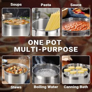 Cooking <b>Pots</b> <b>Sets</b> <b>Pots</b> and Pans Nonstick Kitchenware Stainless Steel Stock <b>Pot</b> Cookware <b>Set</b> Instant Traders - Product Image 6