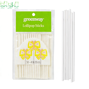 Bâtonnets de sucettes en papier blanc de 6 pouces, bâtonnets en papier pour cake pops, pour décorations de gâteaux, chocolats, biscuits, bonbons arc-en-ciel - Product Image 1
