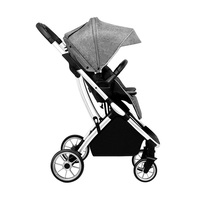 Poussette bébé légère pliable de luxe, fabrication chinoise OEM personnalisée, cadre en acier inoxydable, poussette bébé
