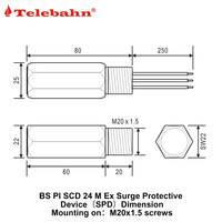 Dispositifs de protection contre les surtensions DC 24V 2 fils SPD avec connexion filetée M20x1.5 1/2-14 NPT