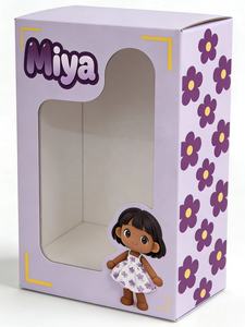 Caja de Regalo para Muñecas de 10 y 12 Pulgadas con Ventana Transparente, Personalizada al por Mayor, MOQ Bajo, Cartón Corrugado Sólido, Impresión a Color, Laminación Brillante - Product Image 3