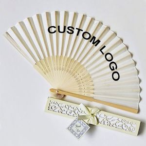 Abanico Plegable para Boda, Abanico de Mano de Plástico con Logotipo Personalizado para Publicidad - Product Image 1