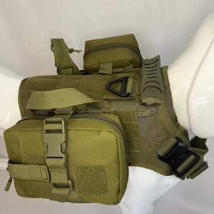 Arnés táctico <span class=keywords><strong>para</strong></span> perros, conjunto de correa, sin tirones, resistente, duradero, de nailon, <span class=keywords><strong>para</strong></span> mascotas, <span class=keywords><strong>chaleco</strong></span> ajustable <span class=keywords><strong>para</strong></span> perros grandes y medianos con bolsa - Product Image 1