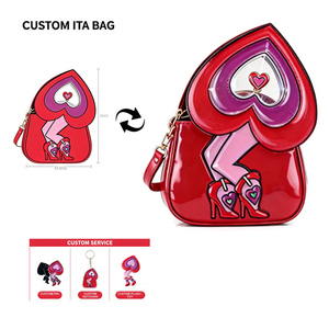 Custom Ita Bag Matching <b>Anime</b> Pin <b>Keychain</b> Plush Low Moq Itabag High Quality Pu Leather Ladies Luxury Women's Handbag - Product Image 1