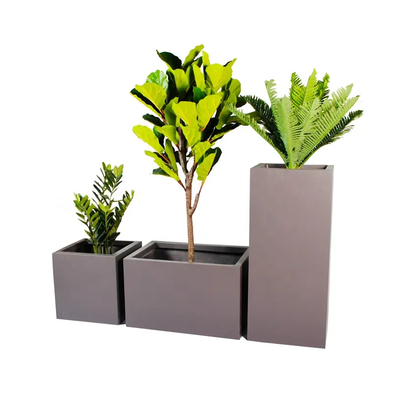 CBMmart आधुनिक डिजाइन काले रंग चित्रकला के लिए आउटडोर शीसे रेशा बागान मालिक बॉक्स बर्तन संयंत्र और फूल आउटडोर