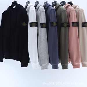 <span class=keywords><strong>Sudadera</strong></span> con capucha de algodón puro con cremallera y letras, estilo americano de alta gama, moda urbana transfronteriza, de manga corta, tipo cárdigan. - Product Image 3