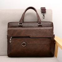 Logo personnalisé décontracté affaires bureau voyage sac à main porte-documents grande capacité multi-sections en cuir PU sac à bandoulière pour hommes