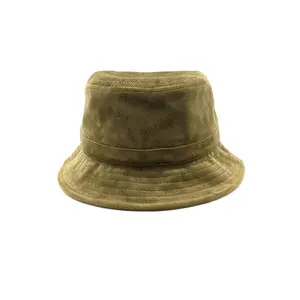 Logo de broderie personnalisé de haute qualité femmes hommes seau chapeau velours côtelé mode seau chapeaux