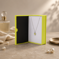 Boîte à bijoux rigide magnétique de luxe en forme de livre avec insert en mousse personnalisé pour collier, idéale pour cadeau de mariage ou anniversaire, vente en gros