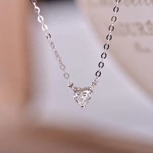 אישית 18k מוצק זהב יהלומים לב שרשרת זהב שרשרת שרשרת - Product Image 3