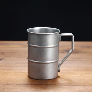 Industrial Vintage Style Stainless Steel Beer Mug Custom Logo With Lid Spoon Outdoor Camping Coffee Mug Comfort Beer Cup