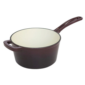 <span class=keywords><strong>Casserole</strong></span> en fonte émaillée professionnelle de 19,5 cm avec couvercle, pot à lait en fonte émaillée de 2,5 QT pour la cuisine - Product Image 5