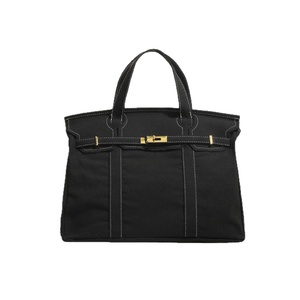 Borsa da Viaggio Grande Strutturata e Resistente di Marca di Moda, Borsa Tote Quadrata in Tela Organica con Chiusura a Lucchetto, Lussuosa Borsa da Donna - Product Image 6