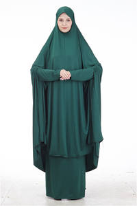 Nuovo Modesto Abito Musulmano Decorato <span class=keywords><strong>Istanbul</strong></span> Islamico Khimae Jilbab Hijab Abaya in Velluto per Donne Musulmane Eid - Product Image 4