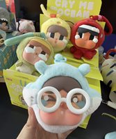 Оригинальный аутентичный POPMART Tears Flow Sea Series: Стеклянная плюшевая сумка для наушников, брелок-игрушка в тематике животных, 10 см, CN, для детей 5-7 лет
