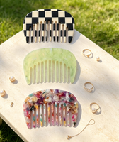 Peignes à cheveux à dents larges Newyeah faits à la main, style vintage français, pour usage quotidien, en acétate marbré écaille de tortue, pour femmes et filles