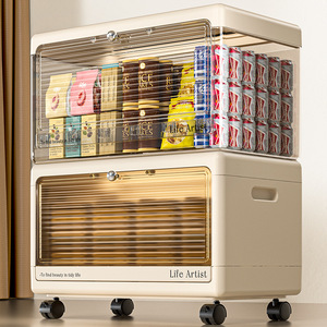 Life Artist Storage Cabinet With Wheels For Kids Toy And Snack Organizer Living Room Kitchen Use - Product Image 2