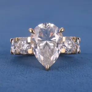 Personnalisé S925 Argent 10K 14K 18K Or Massif Moissanite Lab Diamant Rubis Émeraude <span class=keywords><strong>Saphir</strong></span> Bagues De Fiançailles De Mariage <span class=keywords><strong>Bague</strong></span> D'éternité - Product Image 6