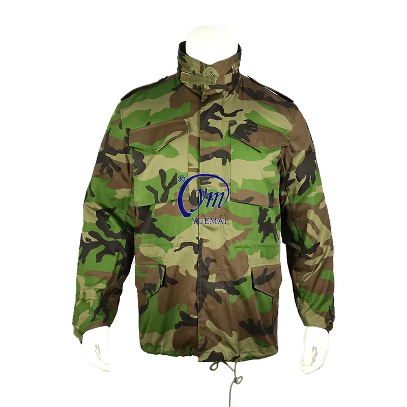 Men's Woodland Camo M65 Field Jacket Lightweight Winter Warm Tactical Uniform With Detachable Liner