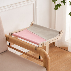 Wooden Cat <b>Hammock</b> Rectangle Elevated Pet Bed For Cat Home Use - Product Image 4