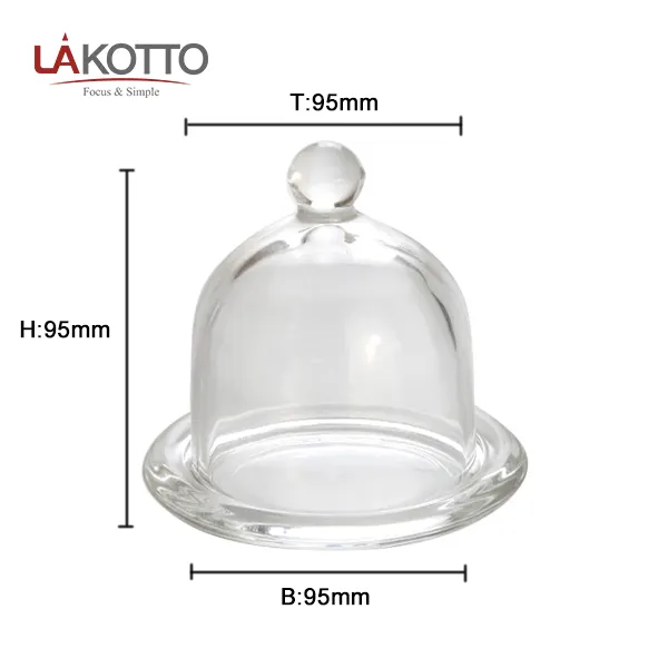 Rõ Ràng Tinh Thể Thủy Tinh Vuông Shaped Lemon Dome Glass Bơ Món Ăn Với Nắp Thủy Tinh Jar Dome Với Tấm Thủy Tinh Lemon Món Ăn