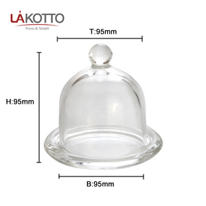 Plato de cristal transparente con forma cuadrada para mantequilla, tarro de cristal con tapa, cúpula de limón, plato de cristal - Product Image 1