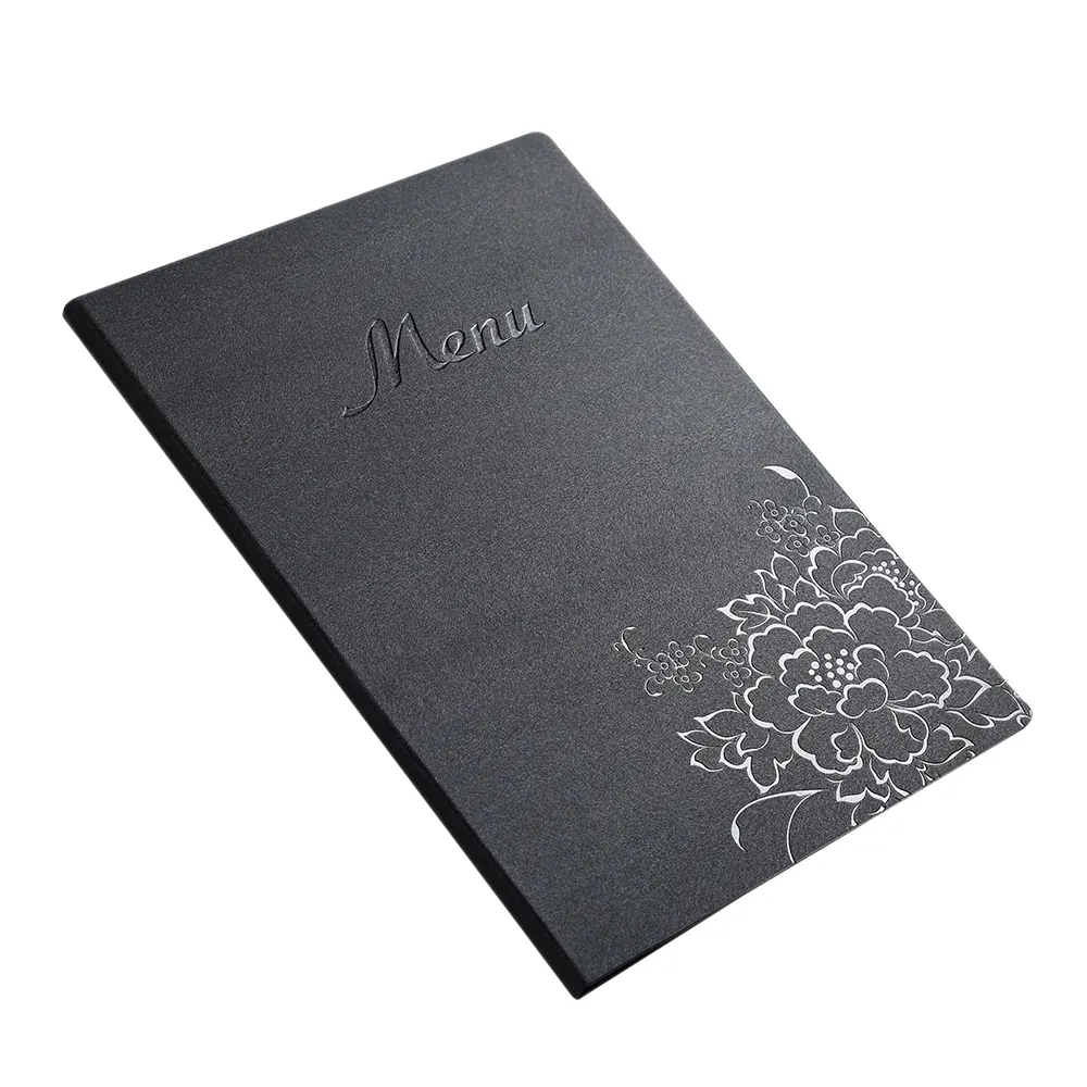 A4 Size PU Leather Hardcover Menu Holders High Quality Folder Menu Book Cover For Restaurant