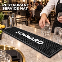 Tapis de bar moderne en PVC souple multicolore, écologique, avec logo en relief, antidérapant, pour les marques de boissons, les cafés et les événements