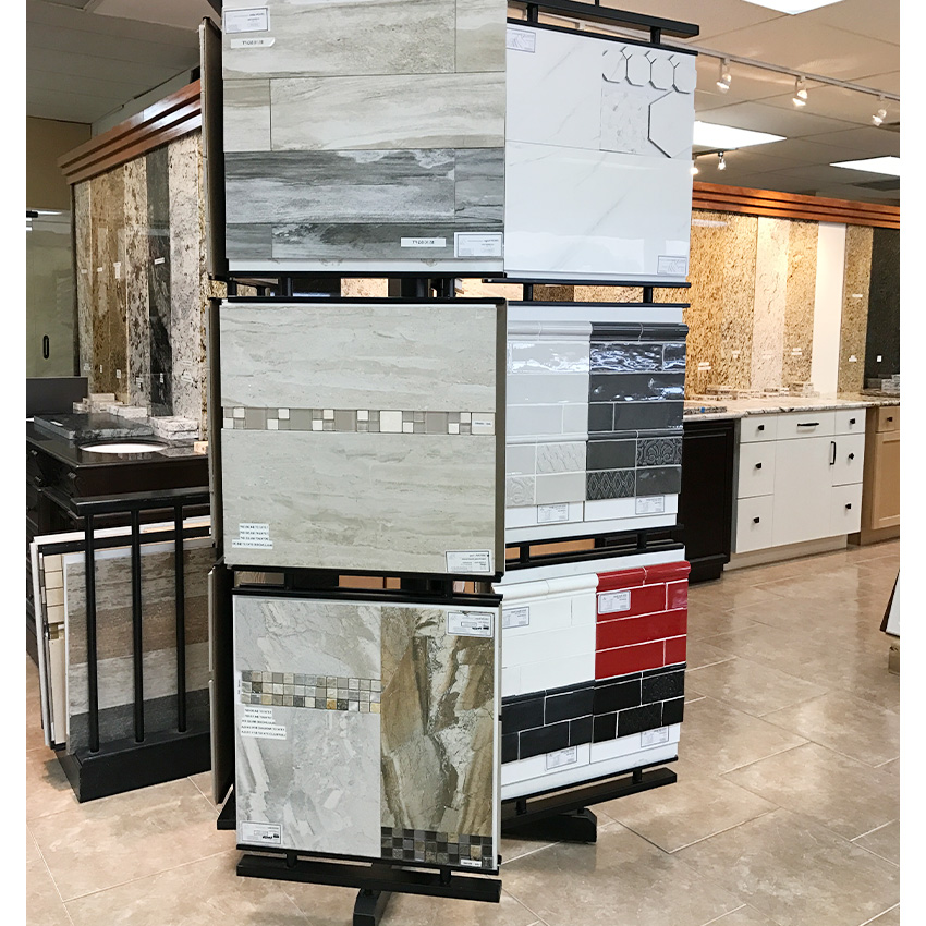Tsianfan Simple Showroom Rotating Tile Display Racks Marble Stone Sample Shelf Mosaic Ceramic Floor Stand Quartz Displays Rack