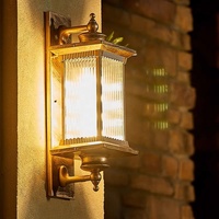 Lampe murale extérieure, installation moderne, cour personnalisée, bronze antique, décoration de jardin imperméable, lampe murale LED extérieure 30W