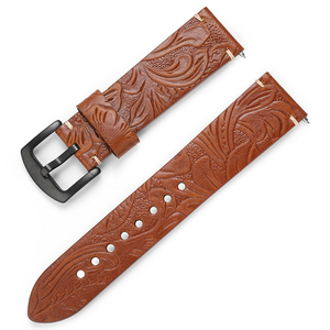 Correa de reloj inteligente Win-Win, clásica, de cuero genuino grabado, cómoda, con barras de resorte de 22 mm, compatible con relojes <span class=keywords><strong>Huawei</strong></span> - Product Image 6