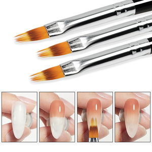 Pinceau à ongles en nylon doux <span class=keywords><strong>de</strong></span> qualité supérieure, dégradé argent-noir, pour gel UV, accessoires <span class=keywords><strong>de</strong></span> peinture et <span class=keywords><strong>de</strong></span> mélange pour ongles DIY, OEM disponible, CE - Product Image 3