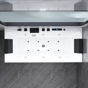 <span class=keywords><strong>Vasca</strong></span> da Bagno Riscaldata Freestanding in Acrilico per Adulti, Design Moderno Rettangolare 1.4-1.7m, con Massaggio e Temperatura Costante - Product Image 3