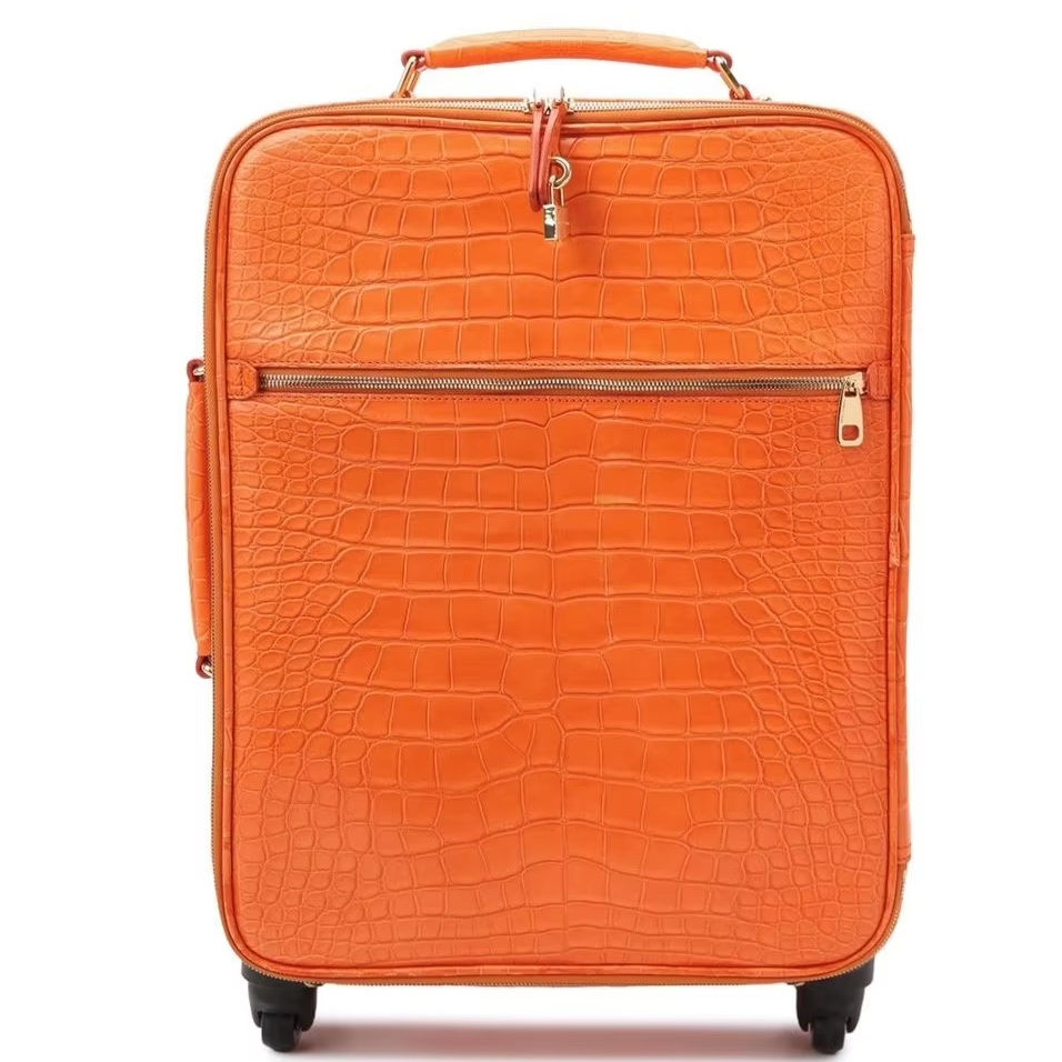 Crocodile PU Leather Luxury Luggage Spinner Wheel Travel Trolley - Main Image