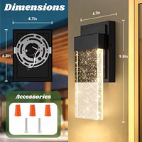 Applique murale extérieure moderne pour maison et jardin, noire, LED, étanche, pour extérieur, blanche
