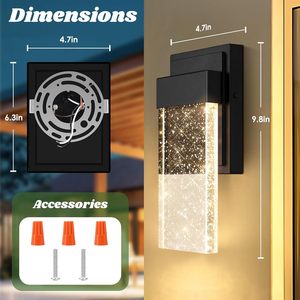 Lámpara de Pared Moderna para <span class=keywords><strong>Exteriores</strong></span>, Luces de Pared para Jardín, LED Negro, Impermeable, Luces de Pared <span class=keywords><strong>Exteriores</strong></span> para el Hogar, Blanco - Product Image 2