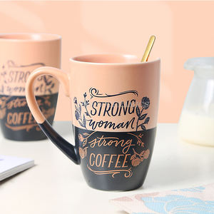 Tasse de grande capacité avec logo personnalisé, tasse d'eau de bureau, lettres anglaises, tasse de Rose forte, tasse de bière en céramique florale s - Product Image 2