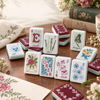 Jeu de tuiles de mahjong en acrylique pour les rassemblements de fin de semaine, jeu de table confortable dans le salon avec des amis, des sœurs et de la famille, soirée de jeux