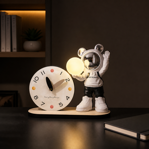 Astronaut MDF Desk Clock Crystal Film Tabletop Timepiece for Kids Room Office Gift Shop Modern Decor Collections - Product Image 5