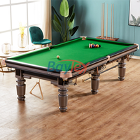 Table de billard de style chinois en bois massif noir, 8 boules, taille standard 9 pieds, haute qualité, pour club