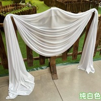 Voilages de plafond blancs et dorés 5x40 pieds pour mariage, rideaux de plafond en polyester épais sans plis pour chapiteau, draperies d'arche