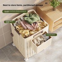 Panier à linge pliable multifonctionnel à suspendre, bac de rangement mural en plastique pour vêtements, literie et salle de bain