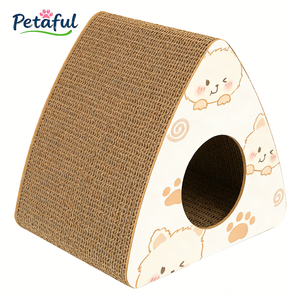 Mainan Interaktif Terowongan Penggaruk Kucing Bentuk Segitiga dari Karton, Penggaruk Kucing dari Kardus, Logo Kustom OEM, Mainan Hewan Peliharaan - Product Image 5