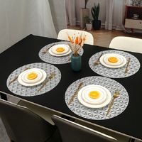 Tapis de table rond moderne en PVC 38x38cm, pour la maison, la cuisine, l'hôtel, le restaurant occidental, isolation thermique durable, anti-chaleur, antidérapant