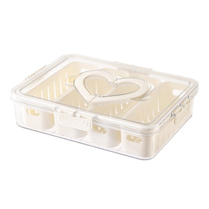 Heart 8 Section Food Storage Box Airtight Clip On Lid Refrigerator Container For Party Fruit Snacks - Product Image 5