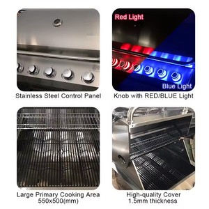 Parrilla de Gas Propano de Acero Inoxidable con Encendido Electrónico y Carrito para Cocina Exterior, Isla, Barbacoa, Uso en Restaurantes - Product Image 3