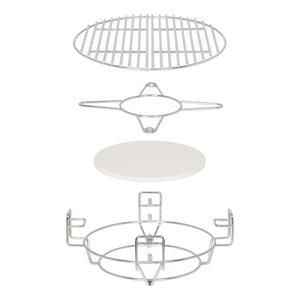 Sistema de Cocina Dividido en Partes de Acero Inoxidable SEB KAMADO, Apto para Parrillas Kamado de 16/18/21/23/26 Pulgadas, para Ahumar, Asar y Grillar - Product Image 1