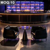 Personnalisation OEM ODM, chaises en bois et en cuir de luxe, table ronde moderne en marbre et en métal 4 places, ensemble de meubles de bar pour la maison