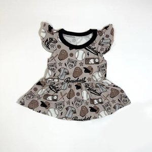 ชุด GSSO2760 RTS เด็กผู้หญิงแขนสั้นพิมพ์ลายผีเสื้อโบว์สีม่วงชุดฤดูร้อนขายส่ง - Product Image 4