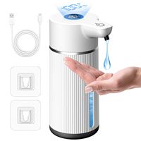 Distributeur automatique de savon CE M15 420 ml rechargeable, étanche IPX5, sans contact, avec capteur infrarouge, pour gel ou mousse